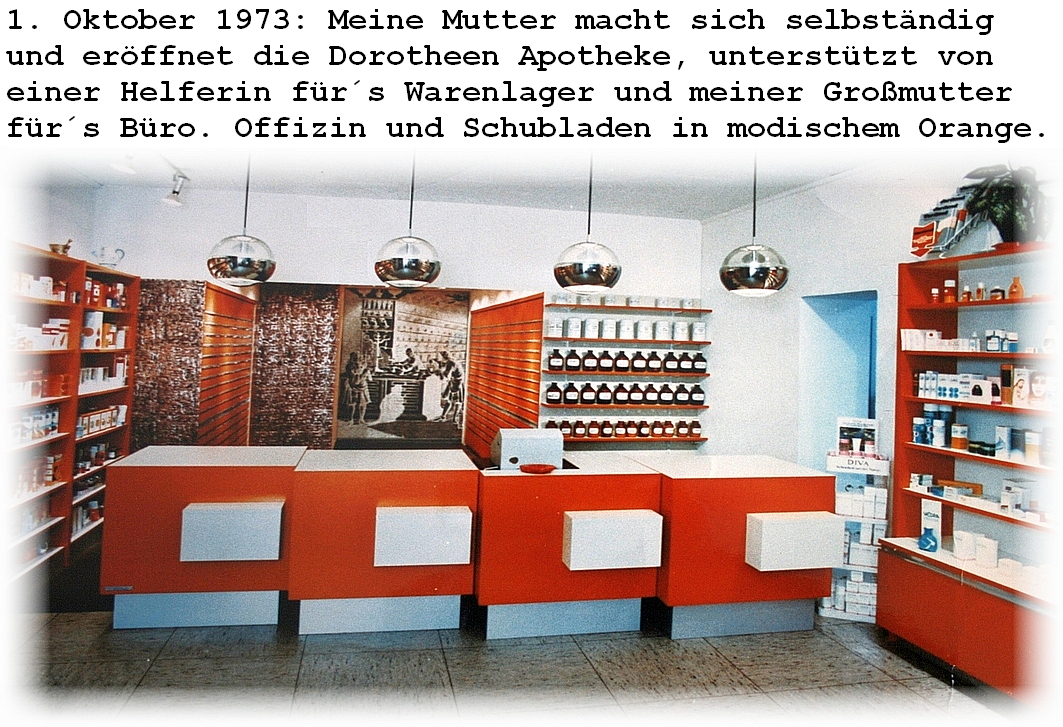 Die Dorotheen Apotheke bei der Erffnung 1973